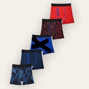 SOLDⓂ️NEW Athletic Works 4 Pack Boy's Blue/Red/Black Boxer Brief Large 10/12